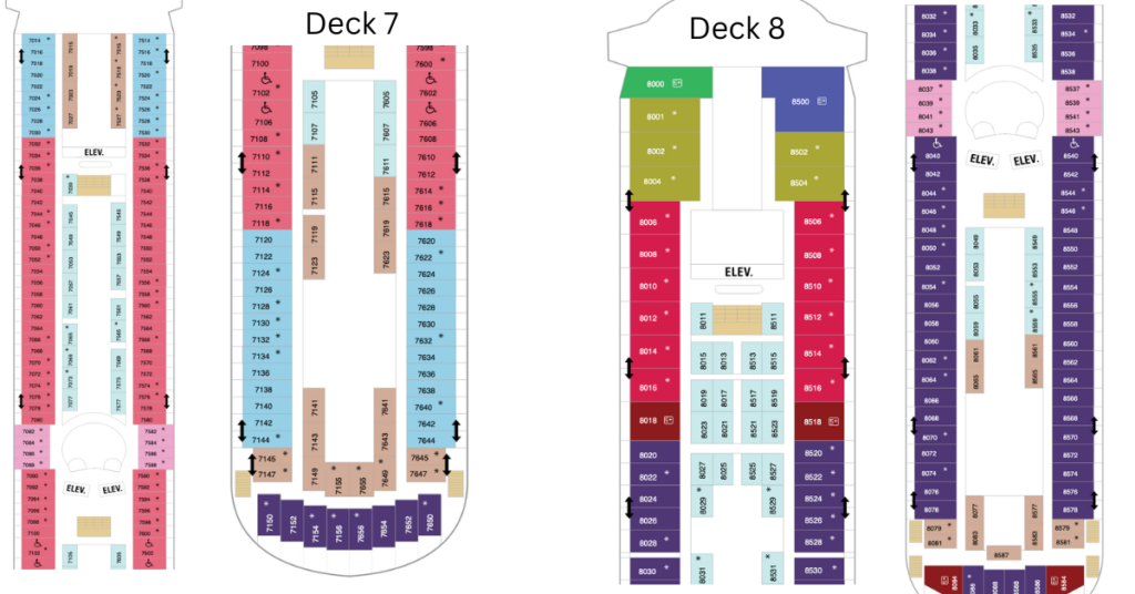 Grandeur Of The Seas Deck Plan - Decks 7 & 8